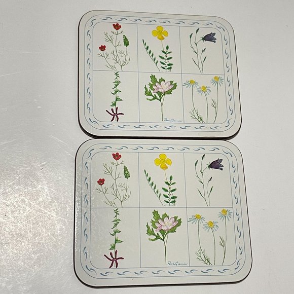 Jason Dining Vintage Jason Drink Coasters Flower Box Cork Backed